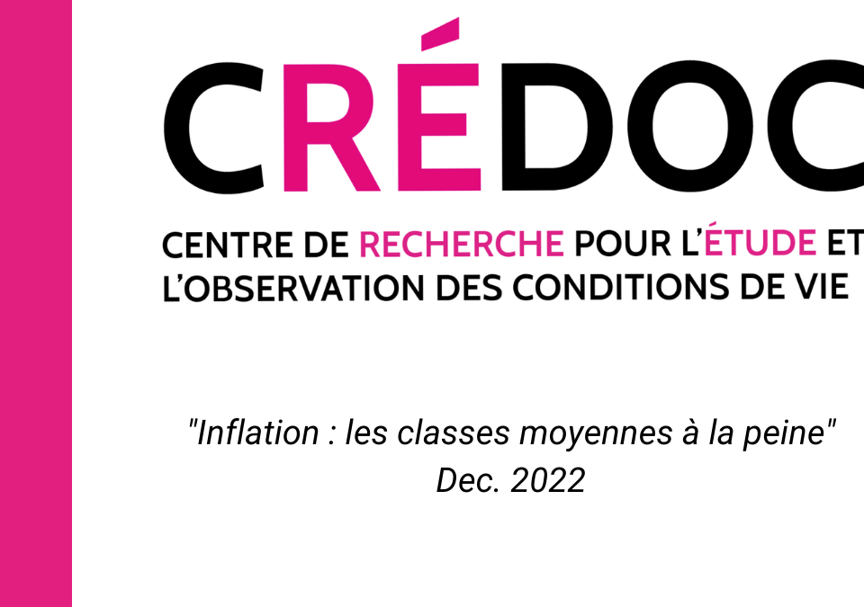 [Étude CRÉDOC] Un sentiment de vulnérabilité en forte progression. 
