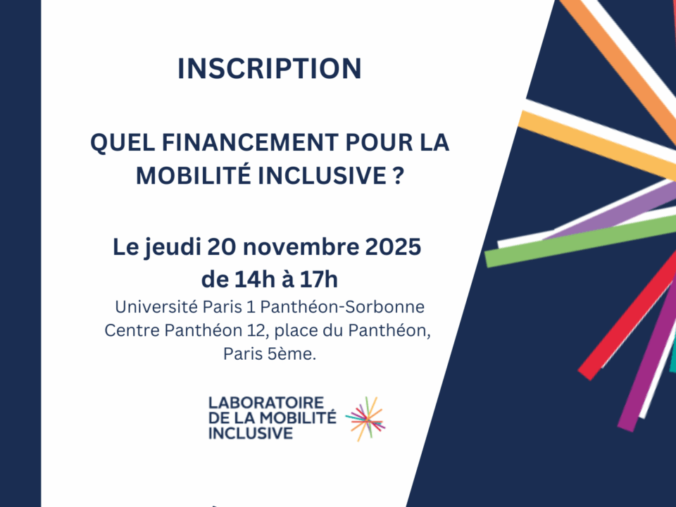 [Inscription] Quel financement pour la mobilité inclusive ?