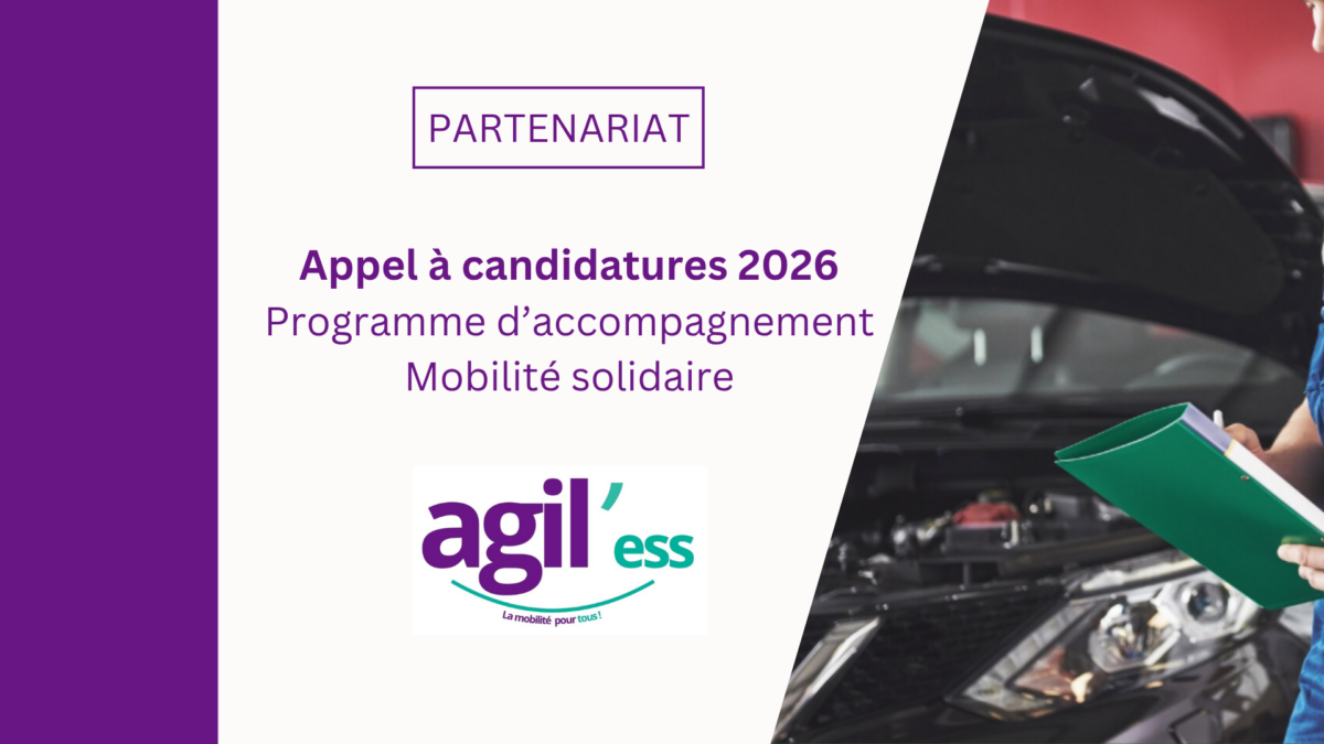 [Partenariat] Appel à candidatures 2026 : Agil’ess accompagne les acteurs de l’ESS engagés dans la mobilité solidaire