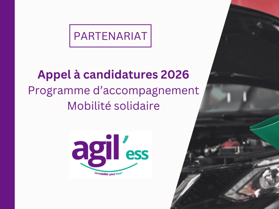 [Partenariat] Appel à candidatures 2026 : Agil’ess accompagne les acteurs de l’ESS engagés dans la mobilité solidaire