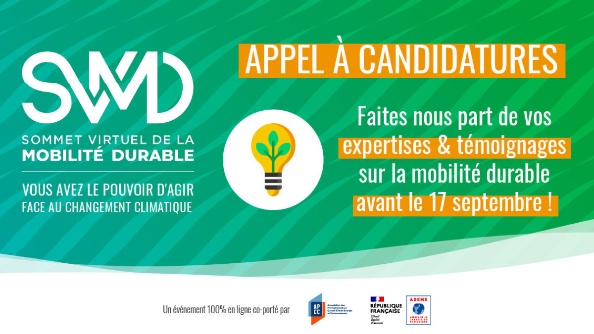 [Partenaire] Appel à candidatures pour le Sommet Virtuel de la Mobilité Durable jusqu'au 17 septembre